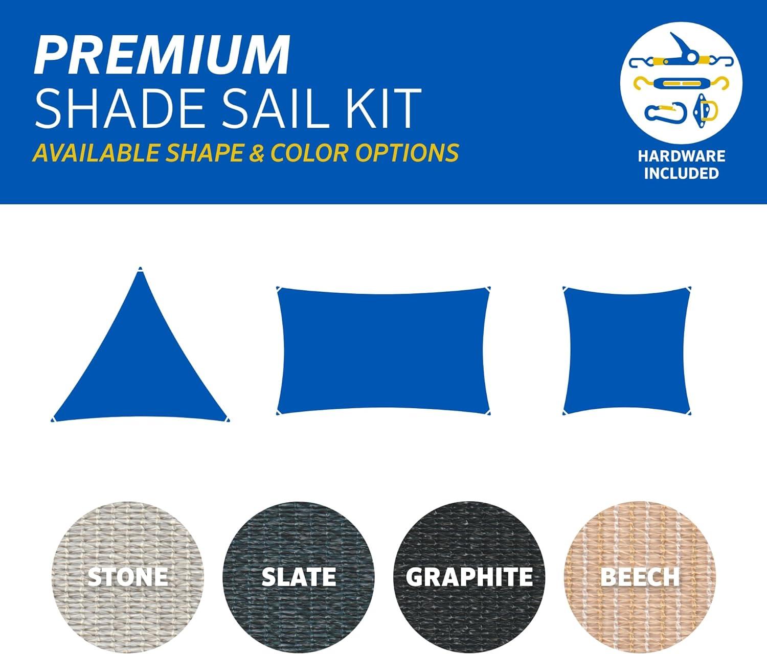 Coolaroo Premium Rectangle Kit 95%; 16'5"x9'11"; Slate