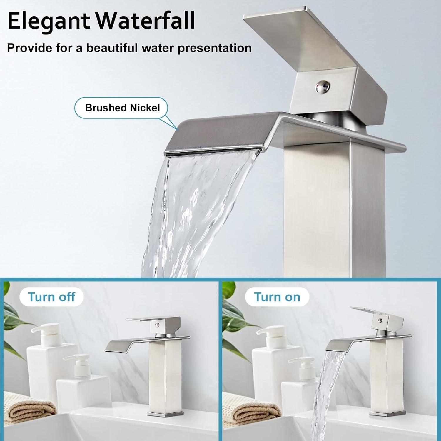 1 Single-handle Bathroom Faucet with Drain Assembly