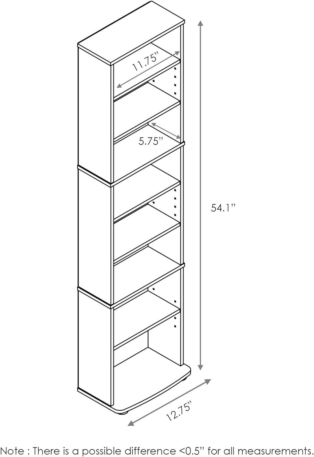 Furinno JAYA Space Saving Multimedia Storage Tower, Espresso