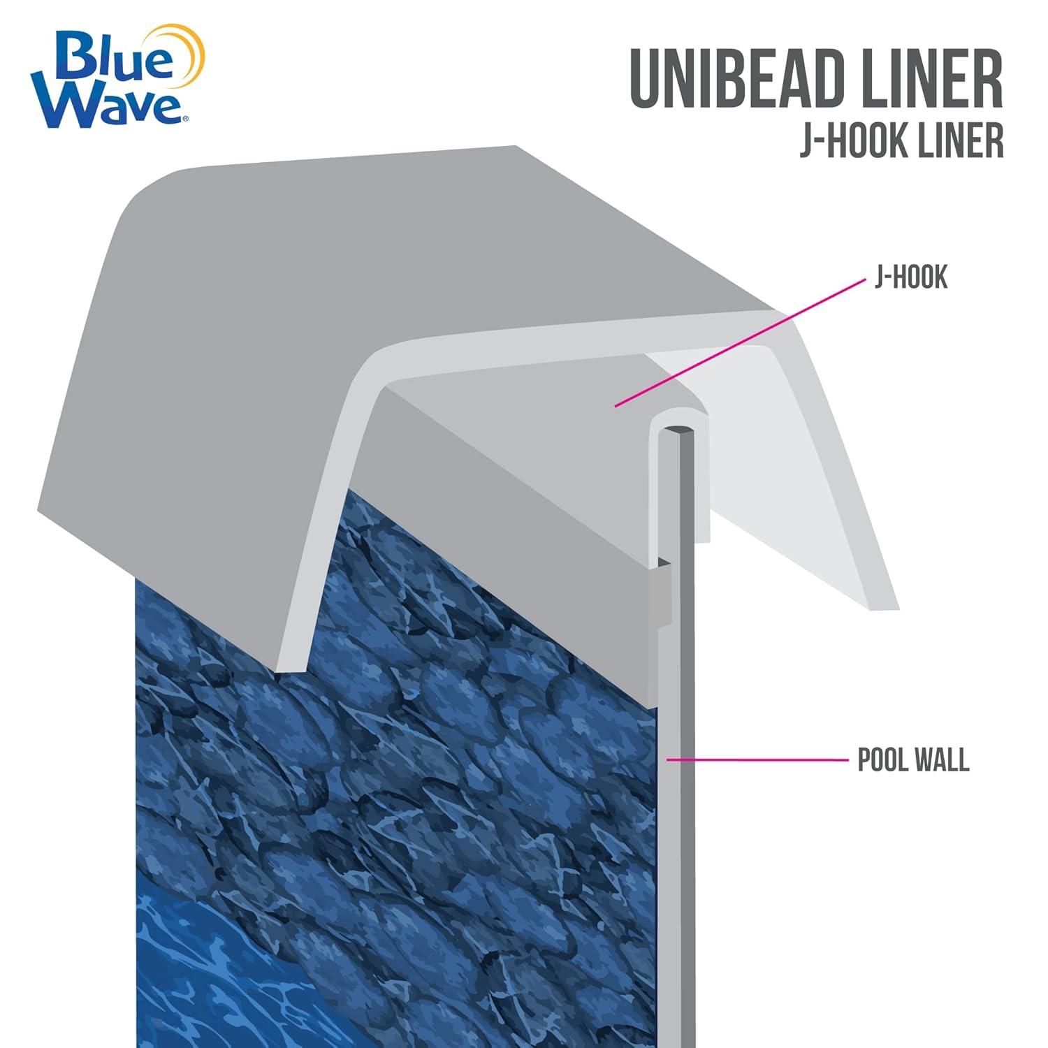 Pebble Cove 18 ft Round Blue Vinyl Pool Liner