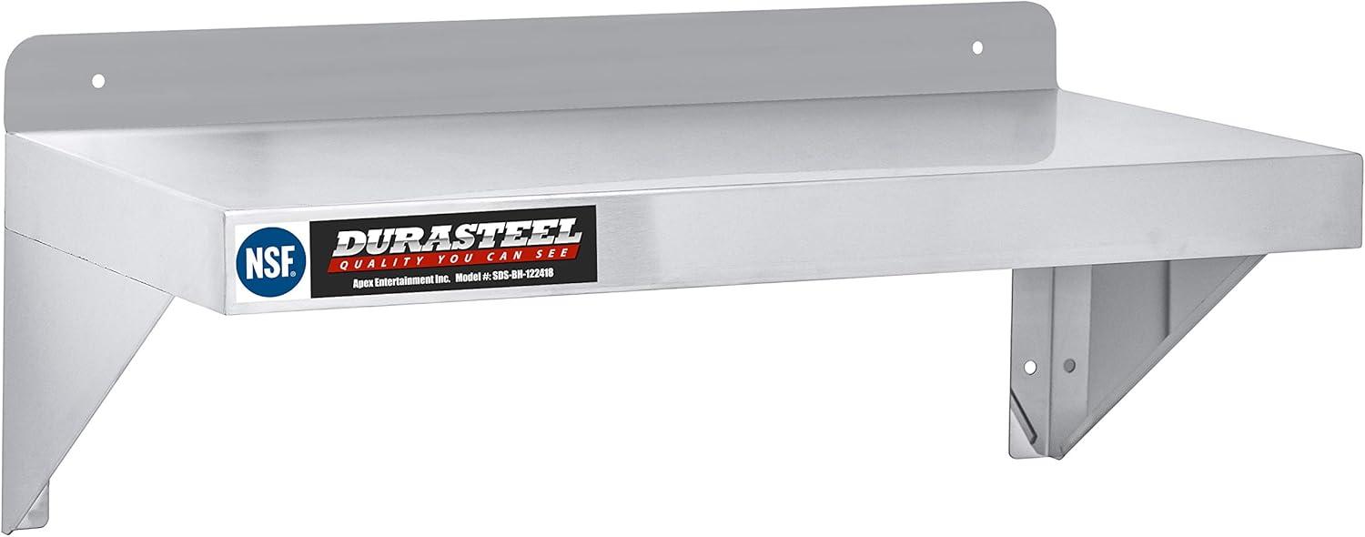 DuraSteel Stainless Steel Wall Shelf - 72" Wide x 14" Deep Commercial Grade - NSF Certified