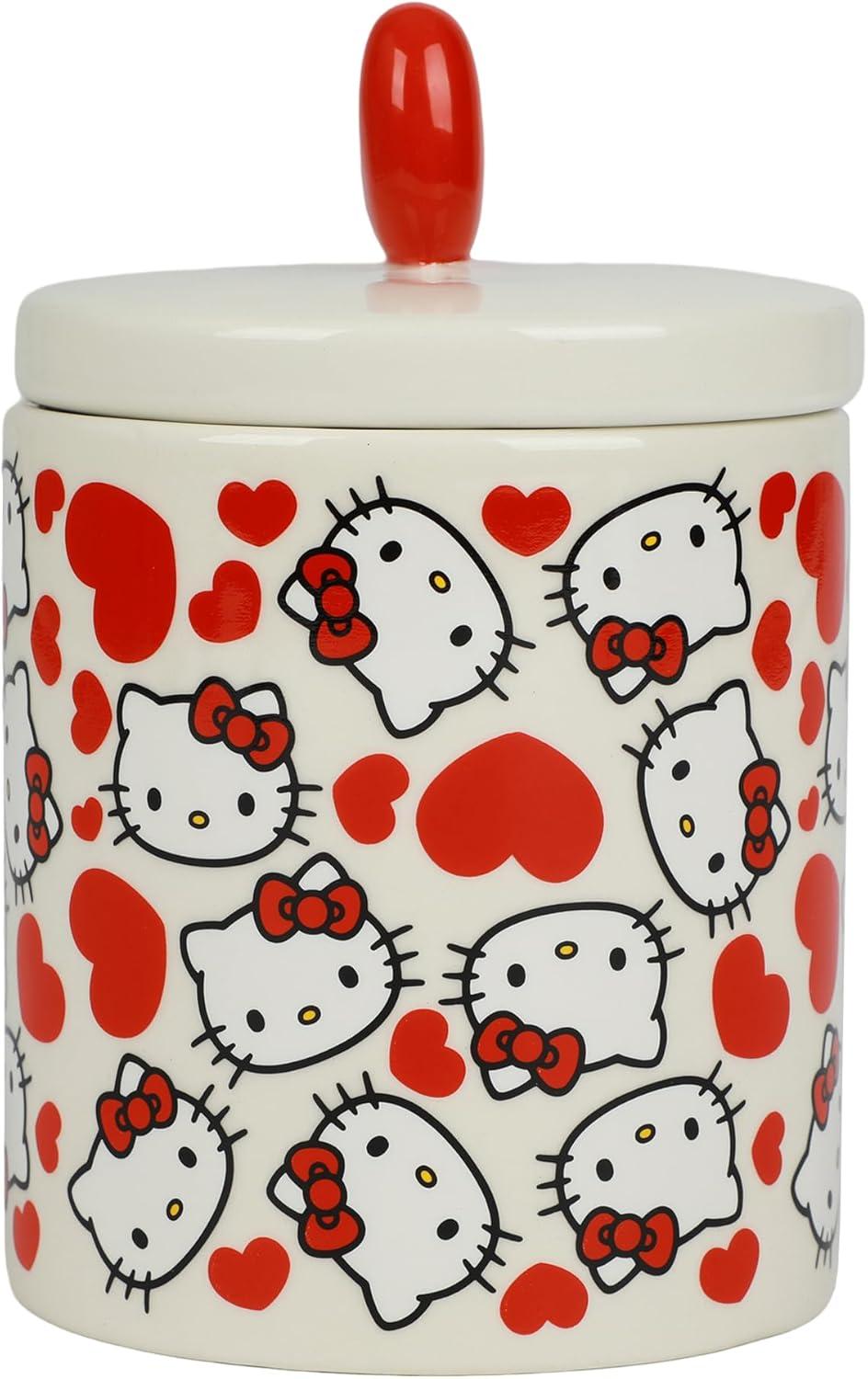 Hello Kitty Valentine's Day 16 Oz White Ceramic Lidded Mug