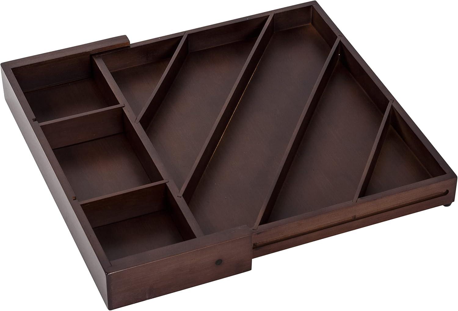 Honey-Can-Do Bamboo Diagonal Drawer Organizer - Walnut