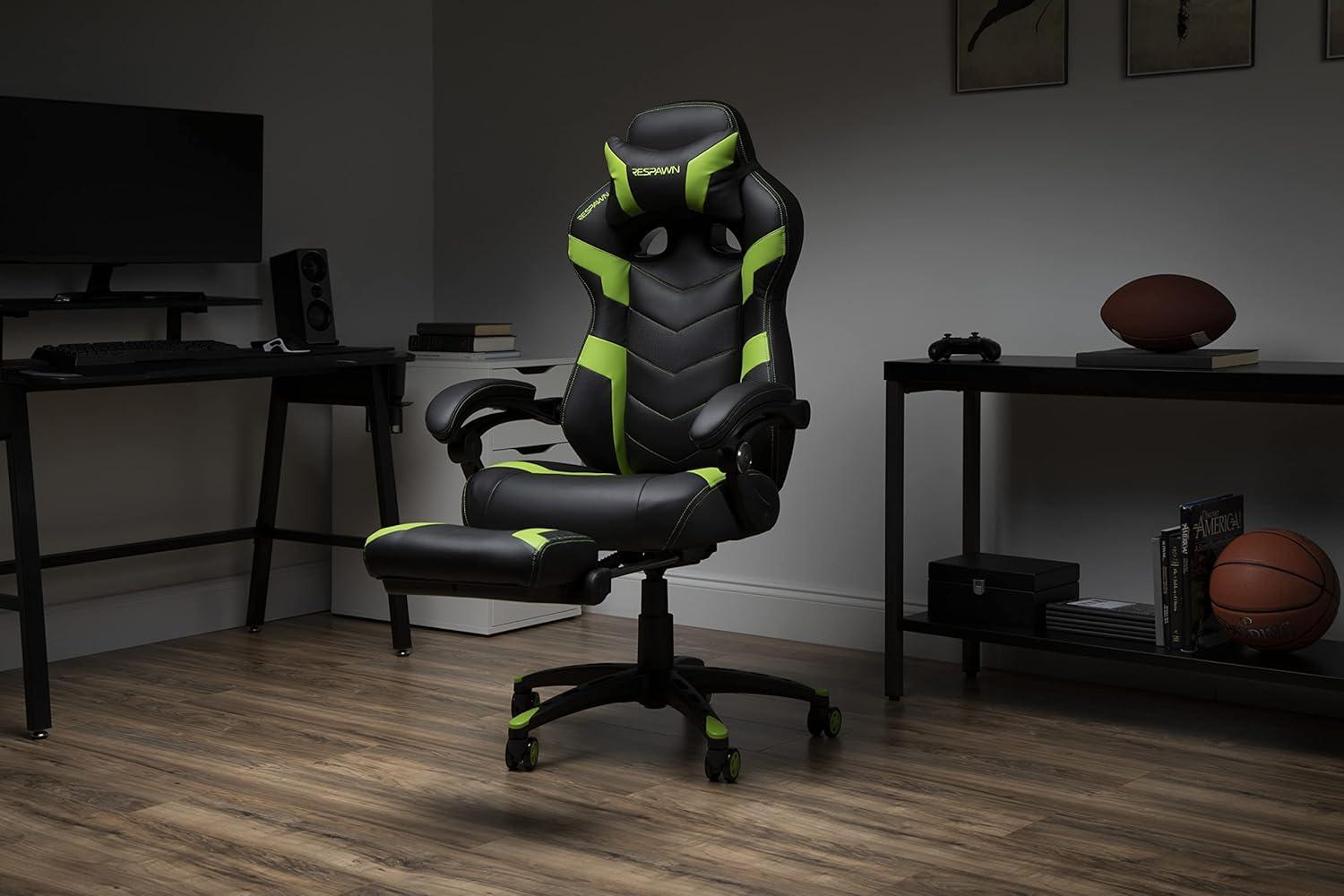 Respawn RESPAWN 110 Pro Gaming Chair - Gaming Chair with Footrest, Reclining Gaming Chair, Video Gaming Computer Desk Chair, Adjustable Desk Chair, Gaming Chairs For Adults With Headrest Pillow