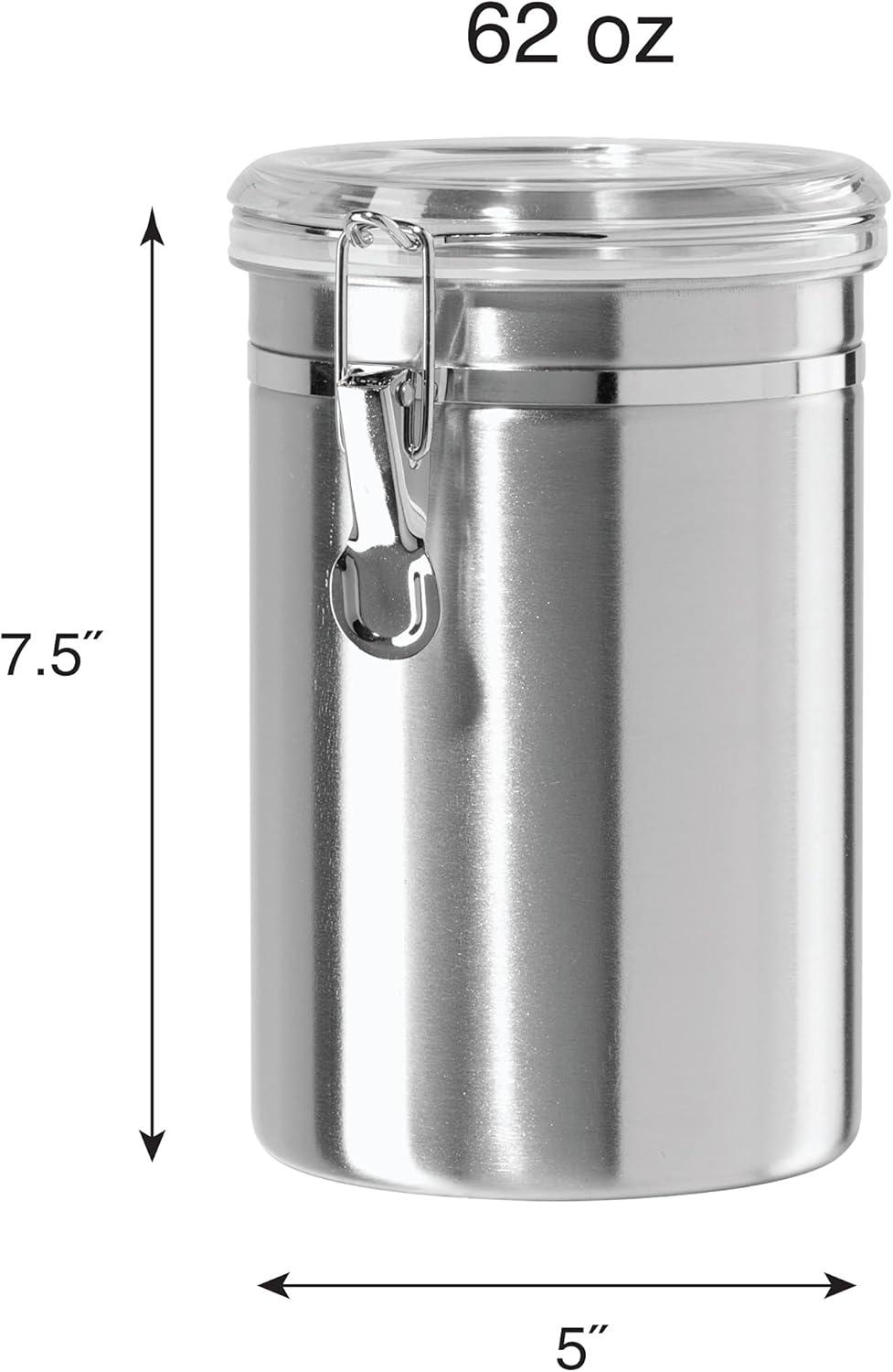 Stainless Steel Clamp Canister w/ Clear Lid