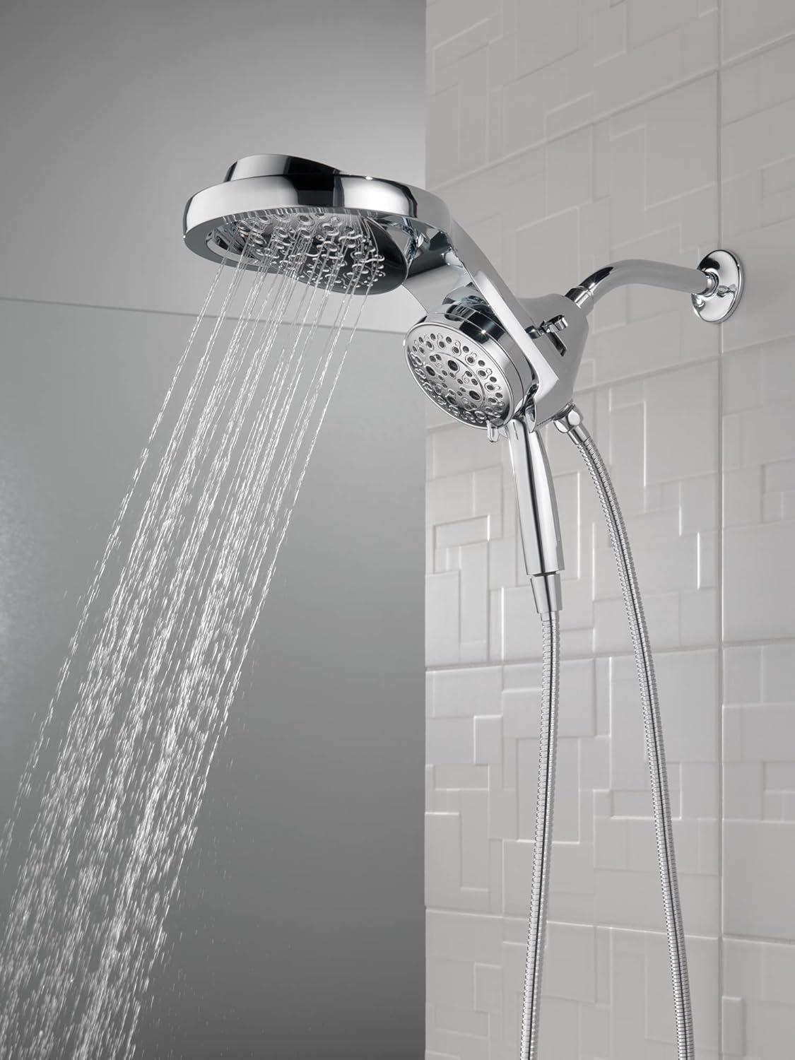 HydraChoice Hydrorain 5 Spray Dual Shower Head and Handheld Shower with H2Okinetic 1.75 GPM