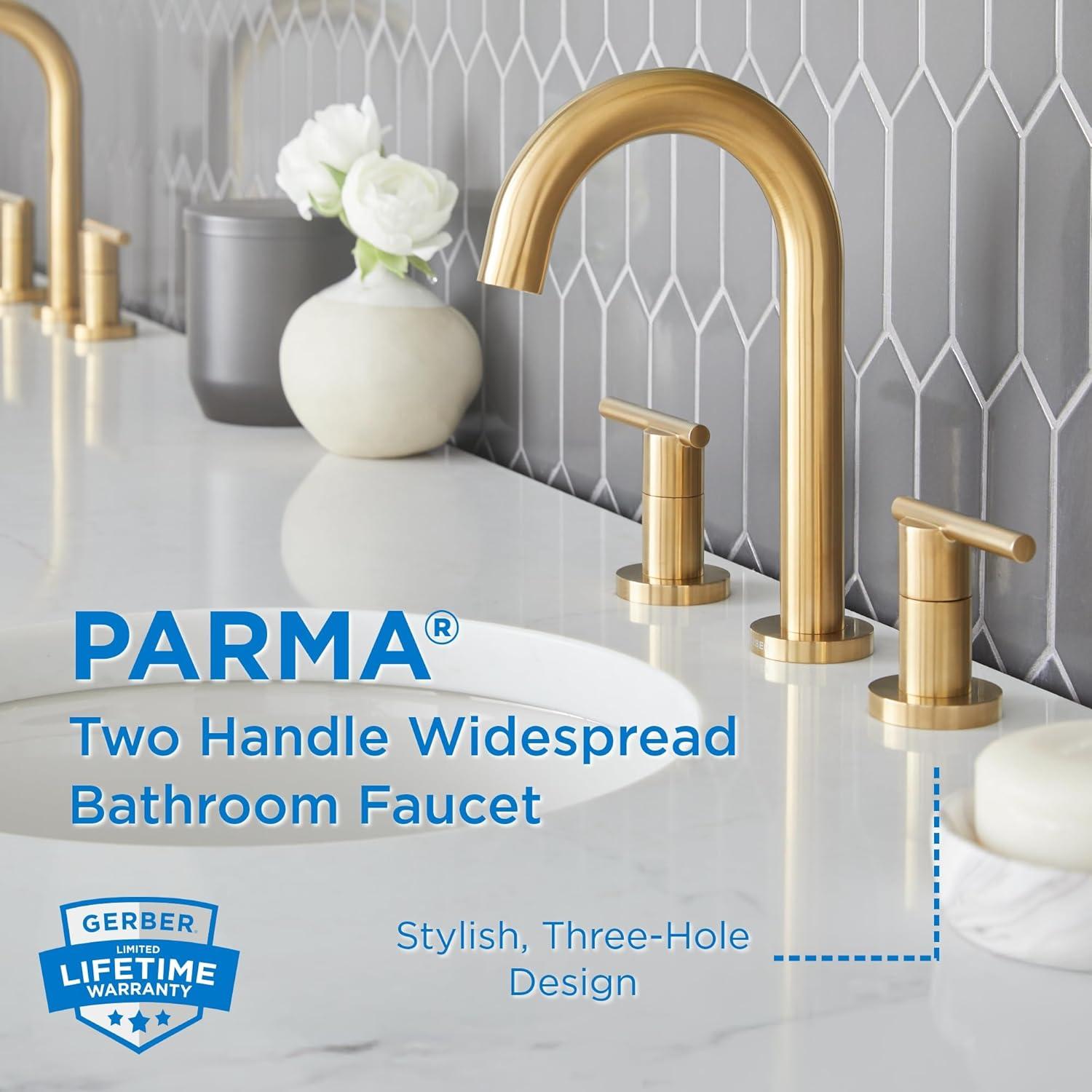 Parma 2-Handle Widespread Bathroom Faucet with Metal Touch Down Drain