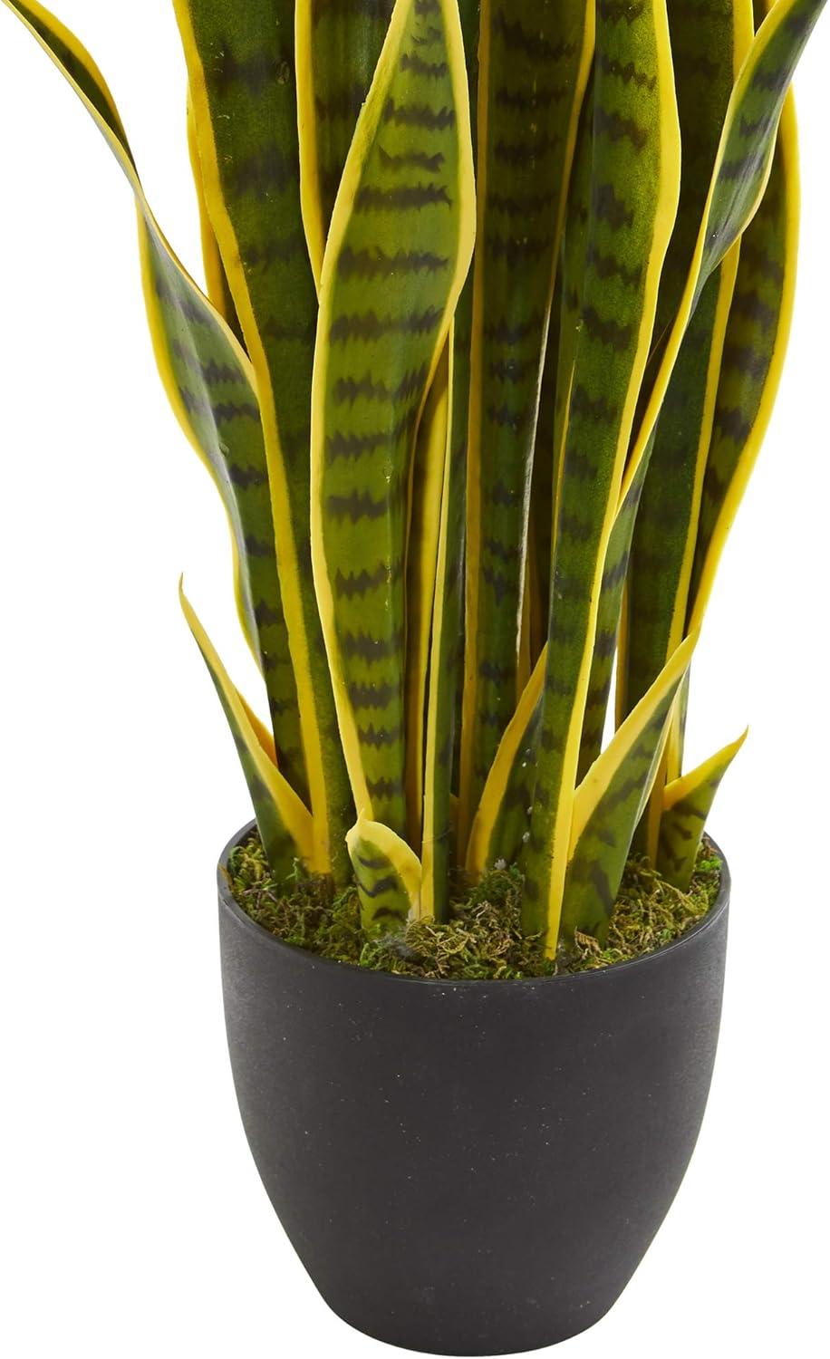 33" x 8" Artificial Sansevieria Plant with Planter - Nearly Natural