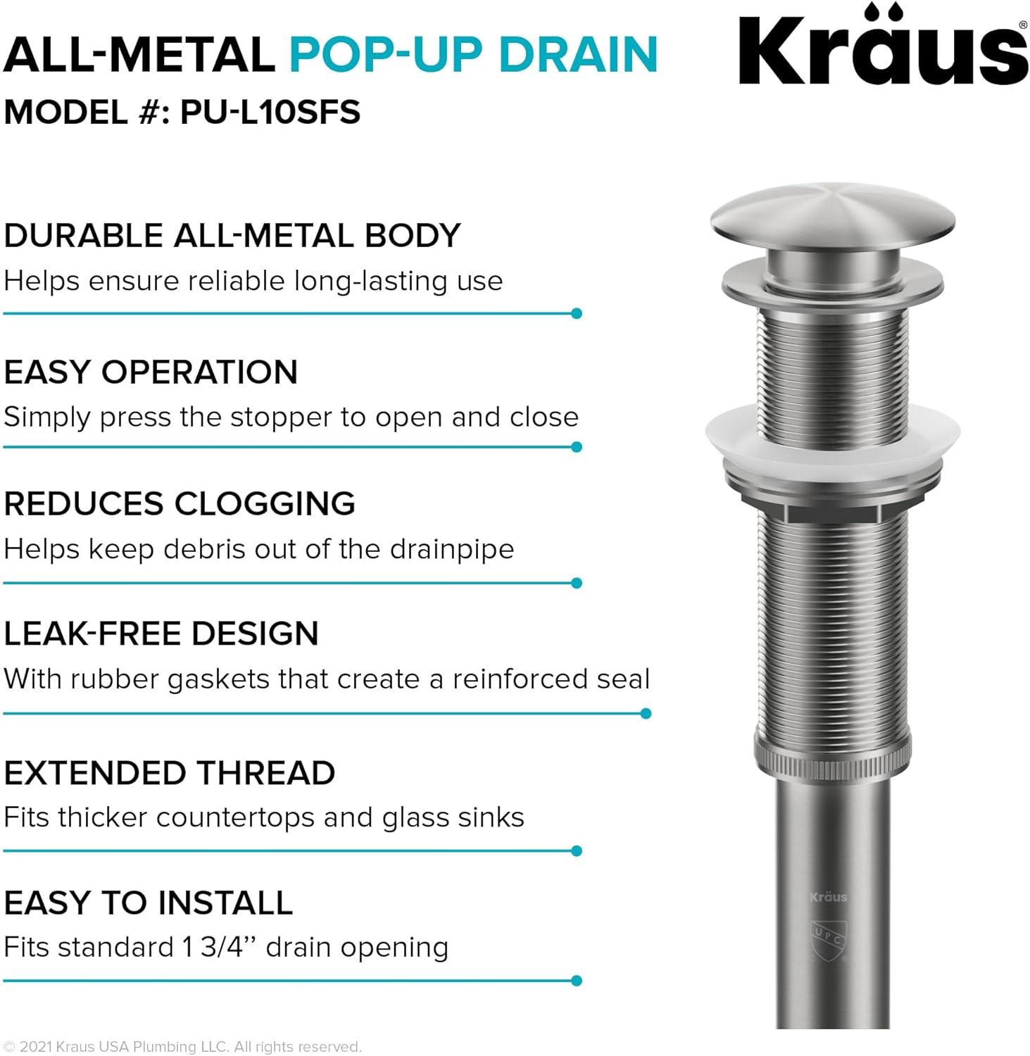 Exquisite 1.75" Pop-Up Bathroom Sink Drain