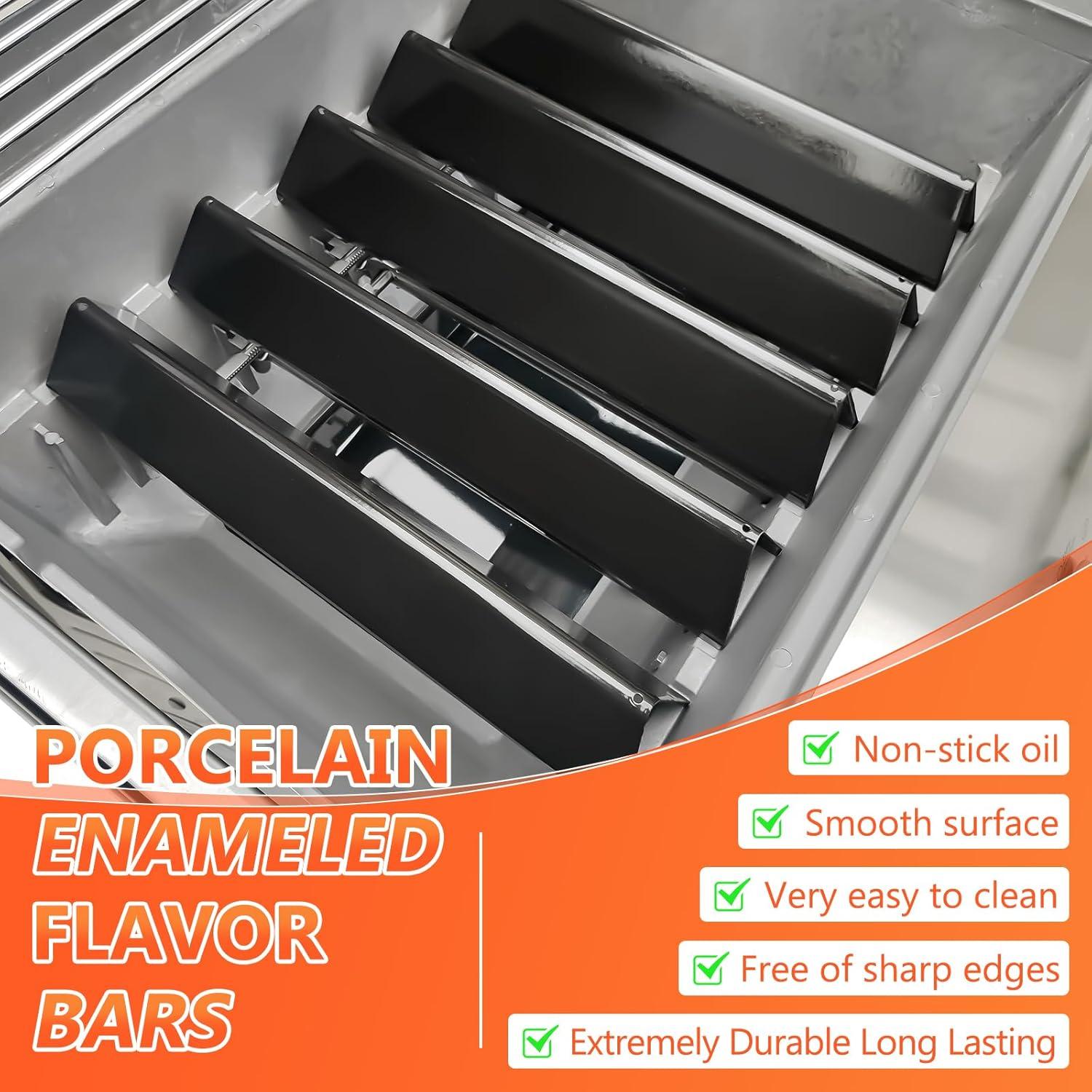 Flavorizer Bars for Weber Spirit E310 310 Grill Parts, Porcelain-Enameled Flavor Bars Replacement for Weber Spirit 300 Series Grill with UP-Front Controls 15.3 inch Set of 5