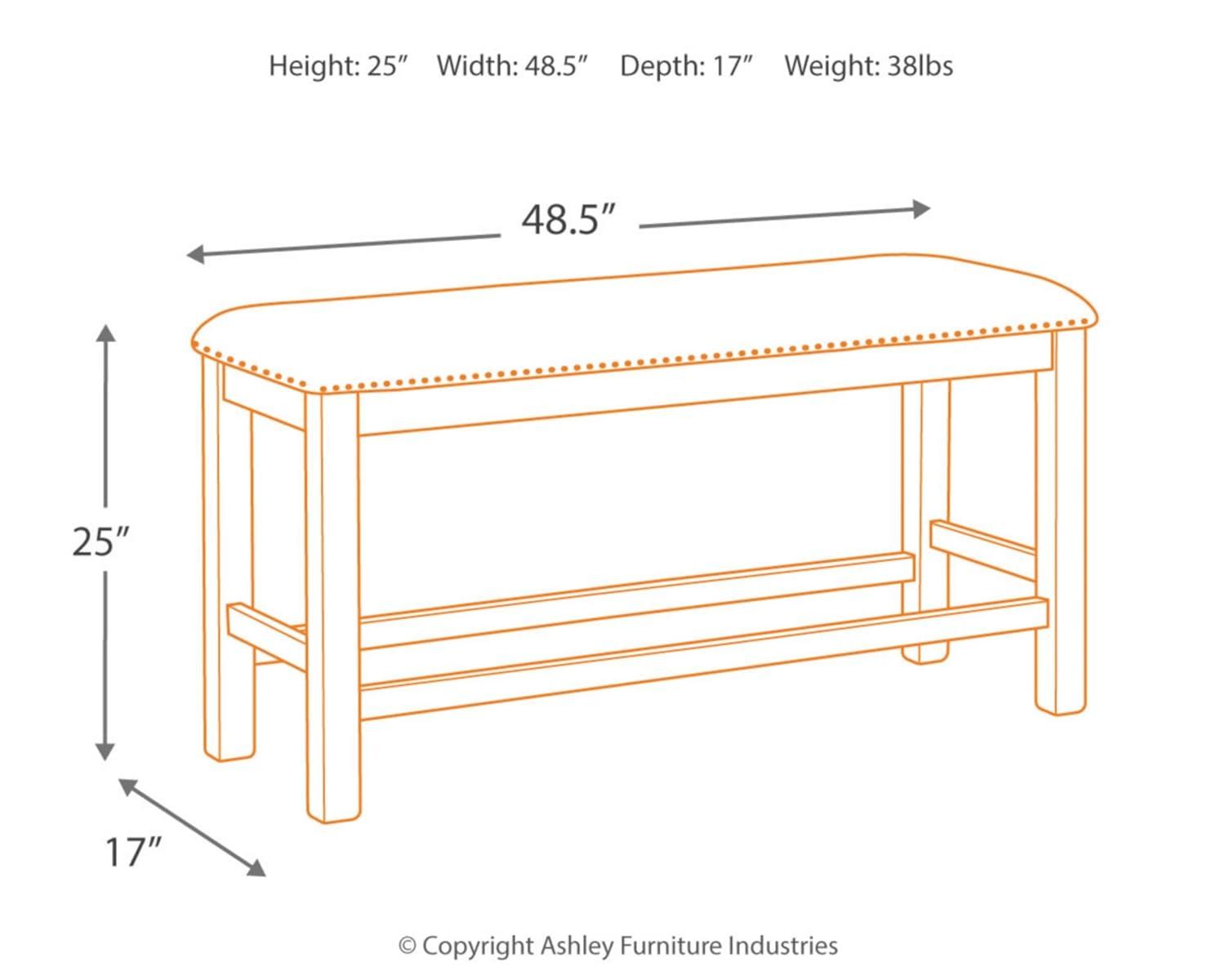 Signature Design by Ashley Casual Moriville Counter Height Dining Bench  Beige