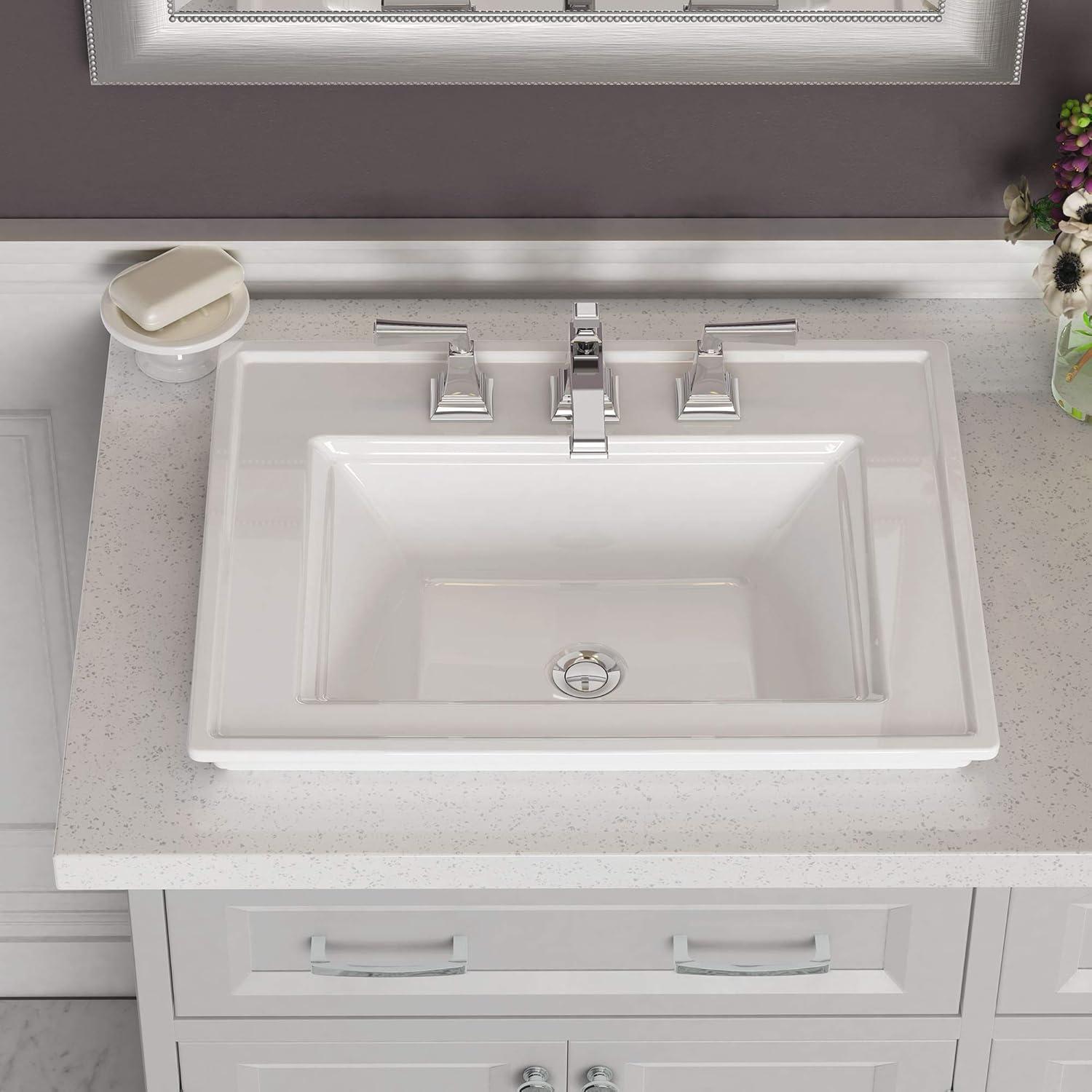 American Standard Town 19.06'' White Ceramic Rectangular Bathroom Sink with Overflow