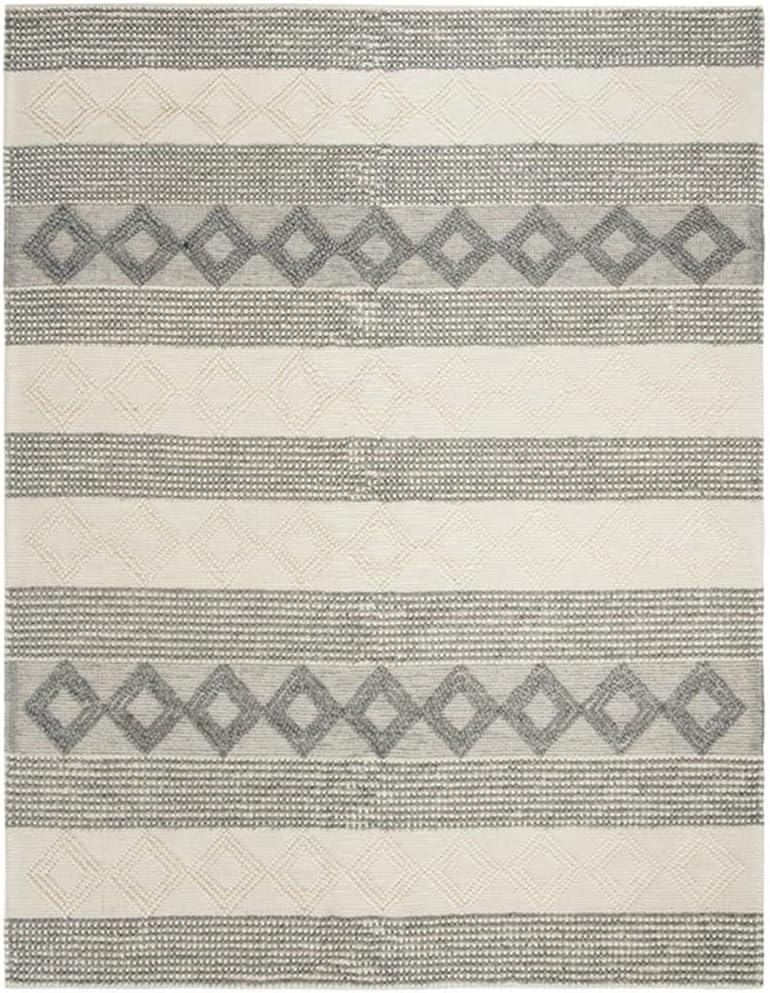 SAFAVIEH Natura Tamsen Geometric Striped Area Rug, Grey/Ivory, 10' x 14'