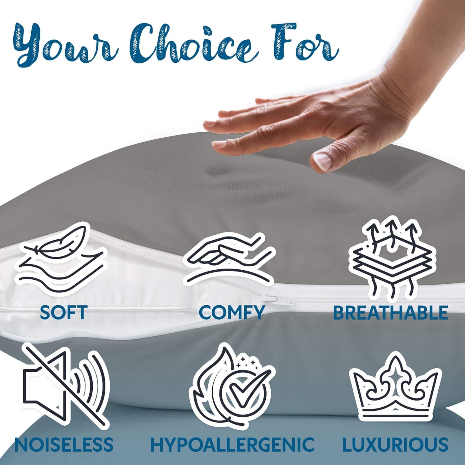 Guardmax - Bed Bug/Waterproof Pillow Protector - Zippered - Grey - 4/PK - King