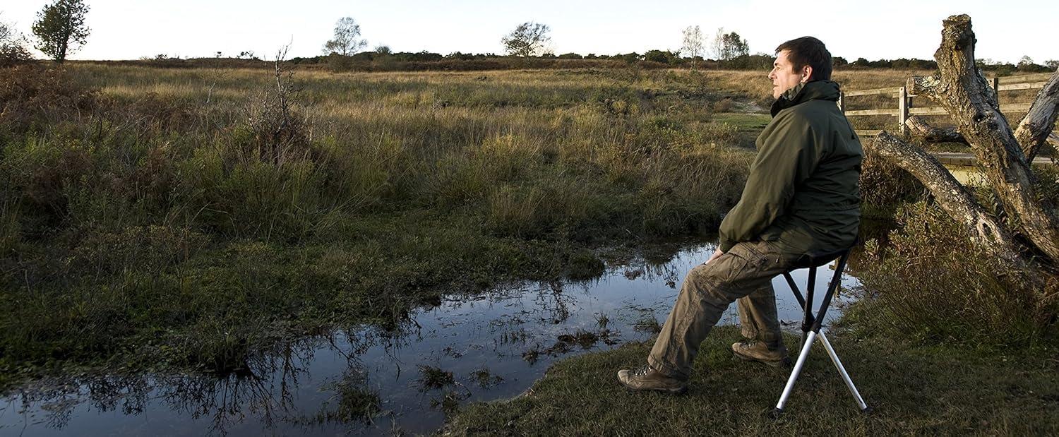 Walkstool - Basic Model - Black Color - 3 Legged Folding Stool in Aluminium - Height 20" - Maximum Load 330 to 385 Lbs - Made in Sweden