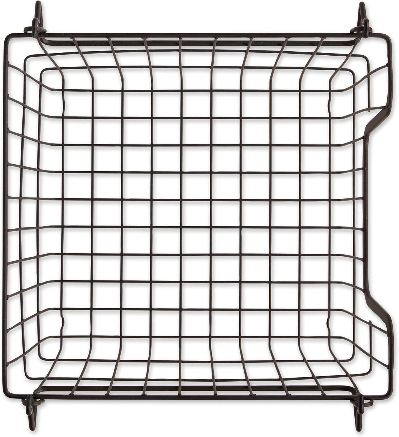 DII Metal Wire Mesh Stackable Utility Storage Bin, Medium, 11x11x8", Black