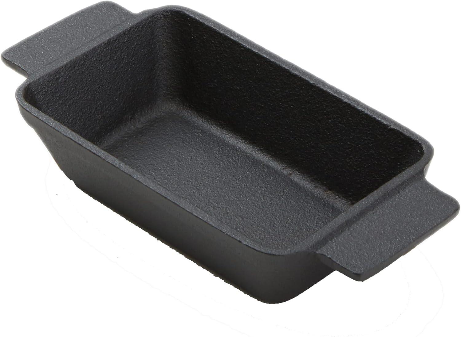 Black Cast Iron Rectangular Casserole Dish with Handles