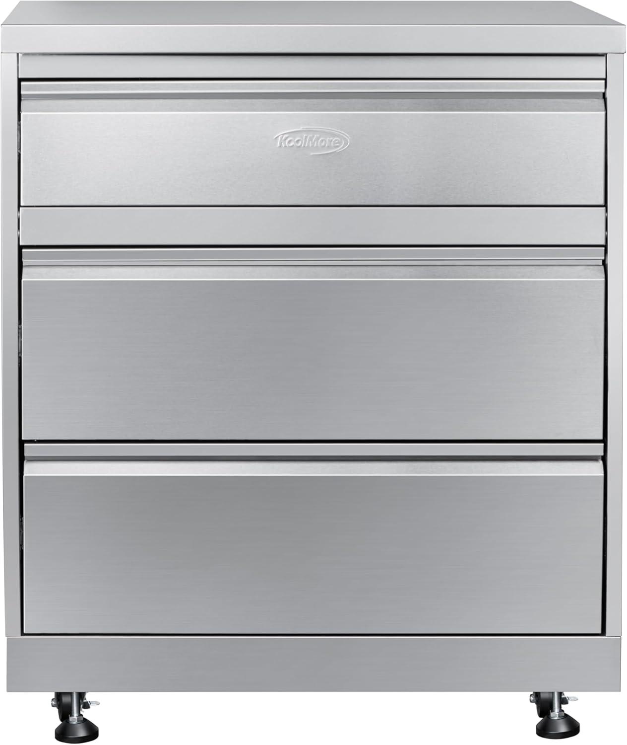 32 in. Stainless-Steel Outdoor Kitchen Cabinet with Three Drawers (KM-OKS-CAB3)