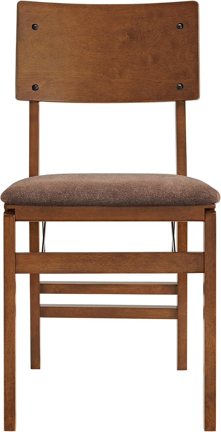 Stakmore Set of 2 Aztec Folding Chairs Fruitwood Finish: No Assembly, Polyester Upholstery