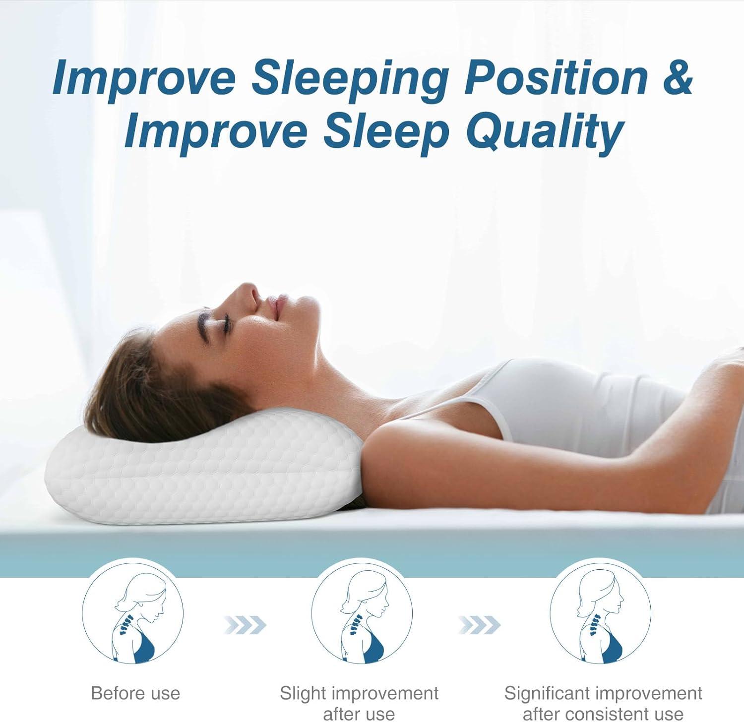 Memory Foam Pillow, Standard Size Pillows for Sleeping, Bed Pillow Soft and Comfortable, Cooling Hotel Pillow for Side Sleeper, Removable, Machine Washable Cover, 1 Pack, 24" x 16"