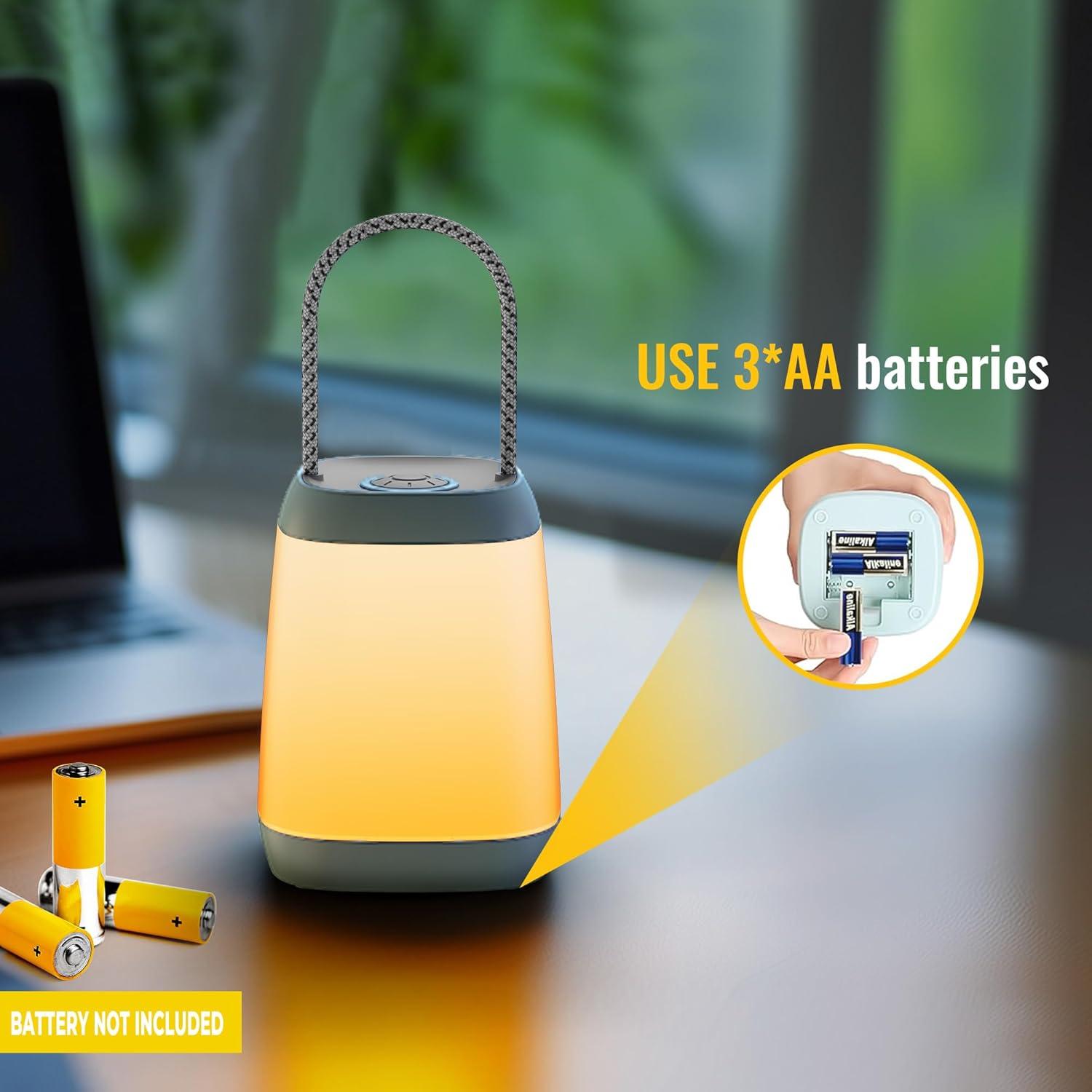 2 Pack LED Camping Lights, Battery Powered LED Camping Lantern with 3 Modes, Portable Night Light for Tent, Hiking, Emergency, Backpacking, Indoor and Outdoor Use