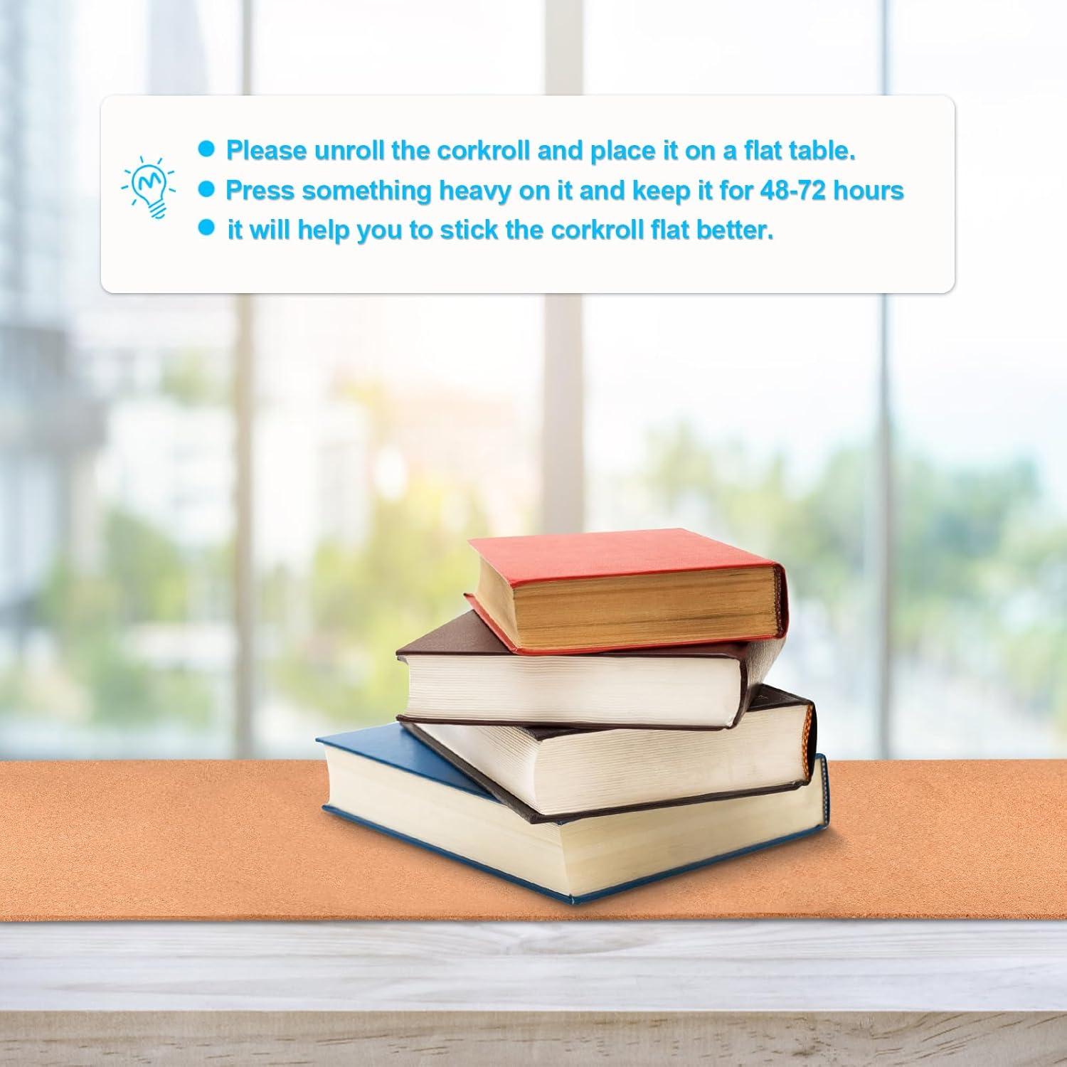 Self-Adhesive Cork Board Roll, 1/8" Thick Cork Boards for Walls, 20"x16" Cork Board Roll for Office, Home, School(3mm,40 * 50cm)