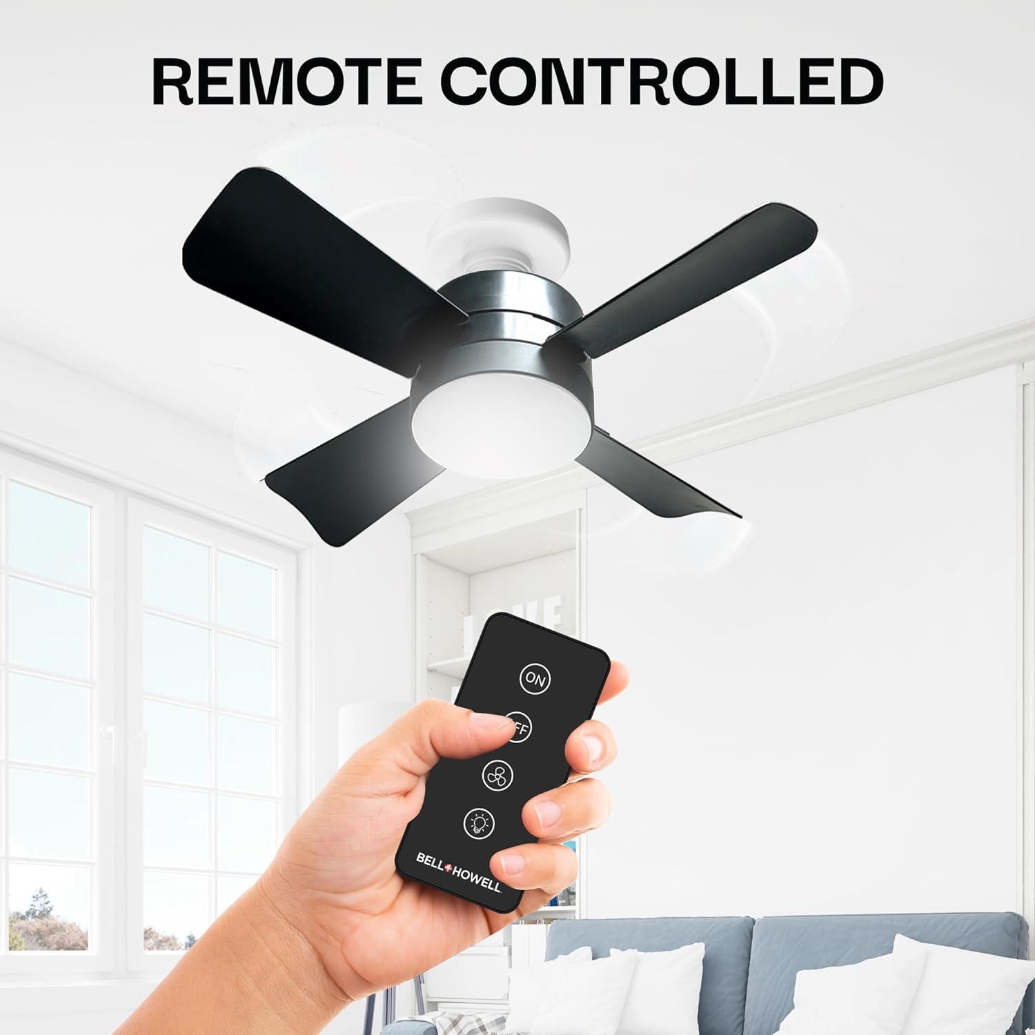 Bell + Howell Bell + Howell Socket Fan, Ceiling Fan With 1000 Lumens and Remote Control