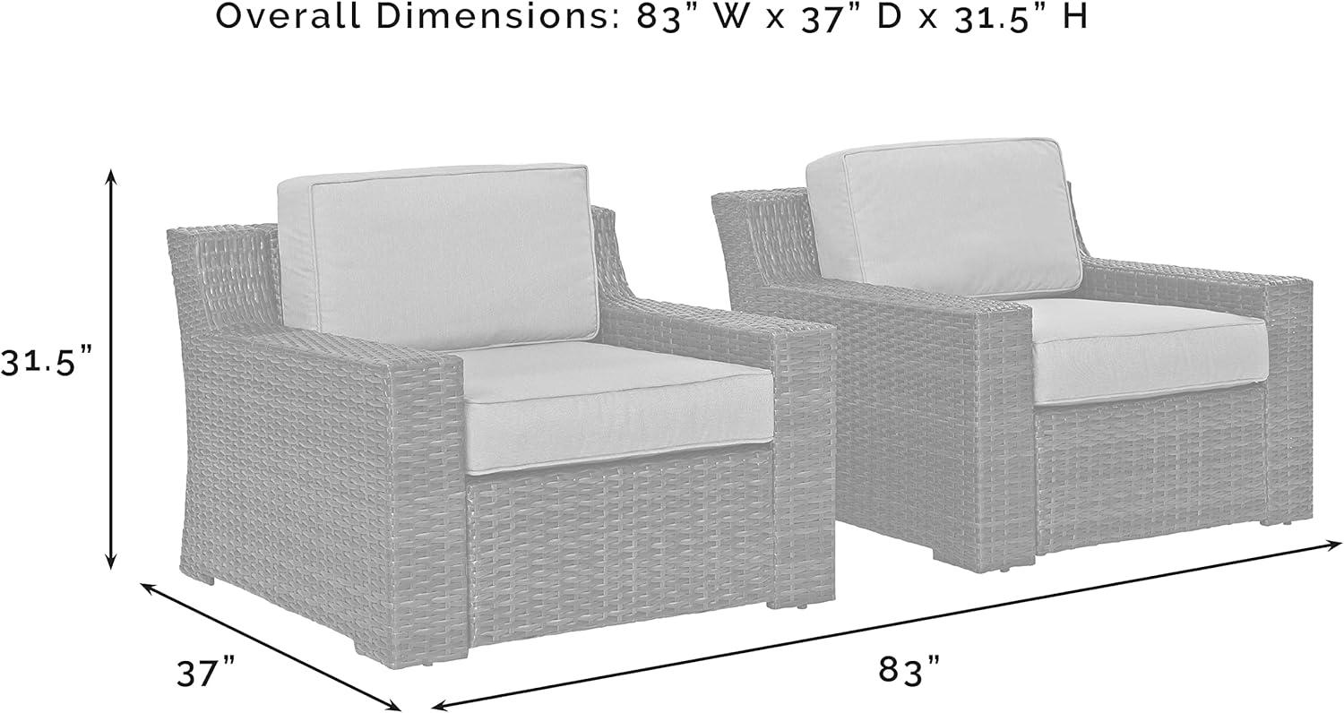 Beaufort Mist and Brown 2-Piece Outdoor Wicker Chair Set