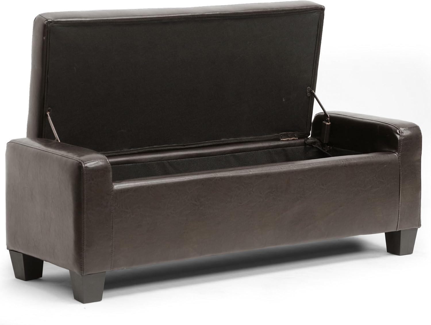 Manchester Ottoman Dark Brown - Baxton Studio: Modern Upholstered Bench, Wood Composite Frame, Spot Clean