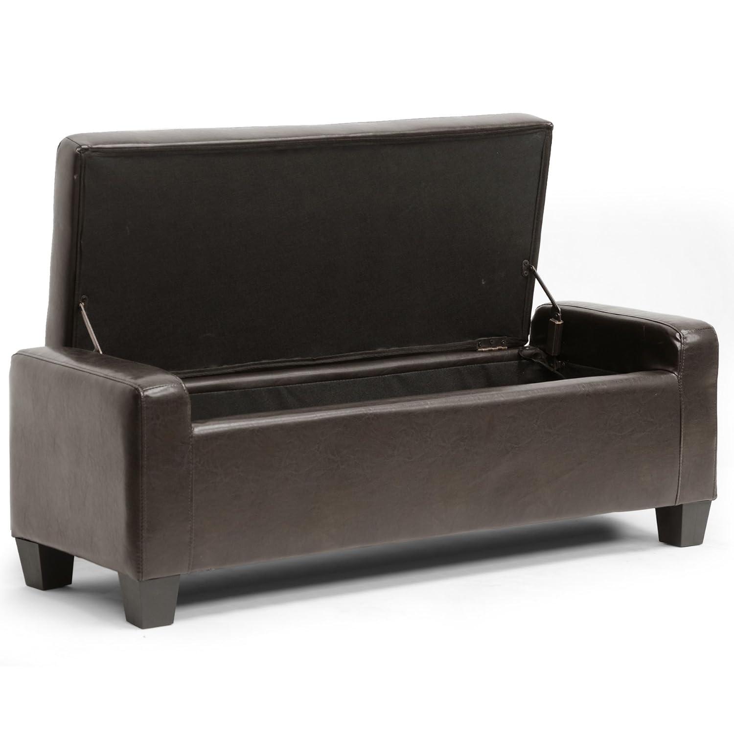 Manchester Ottoman Dark Brown - Baxton Studio: Modern Upholstered Bench, Wood Composite Frame, Spot Clean