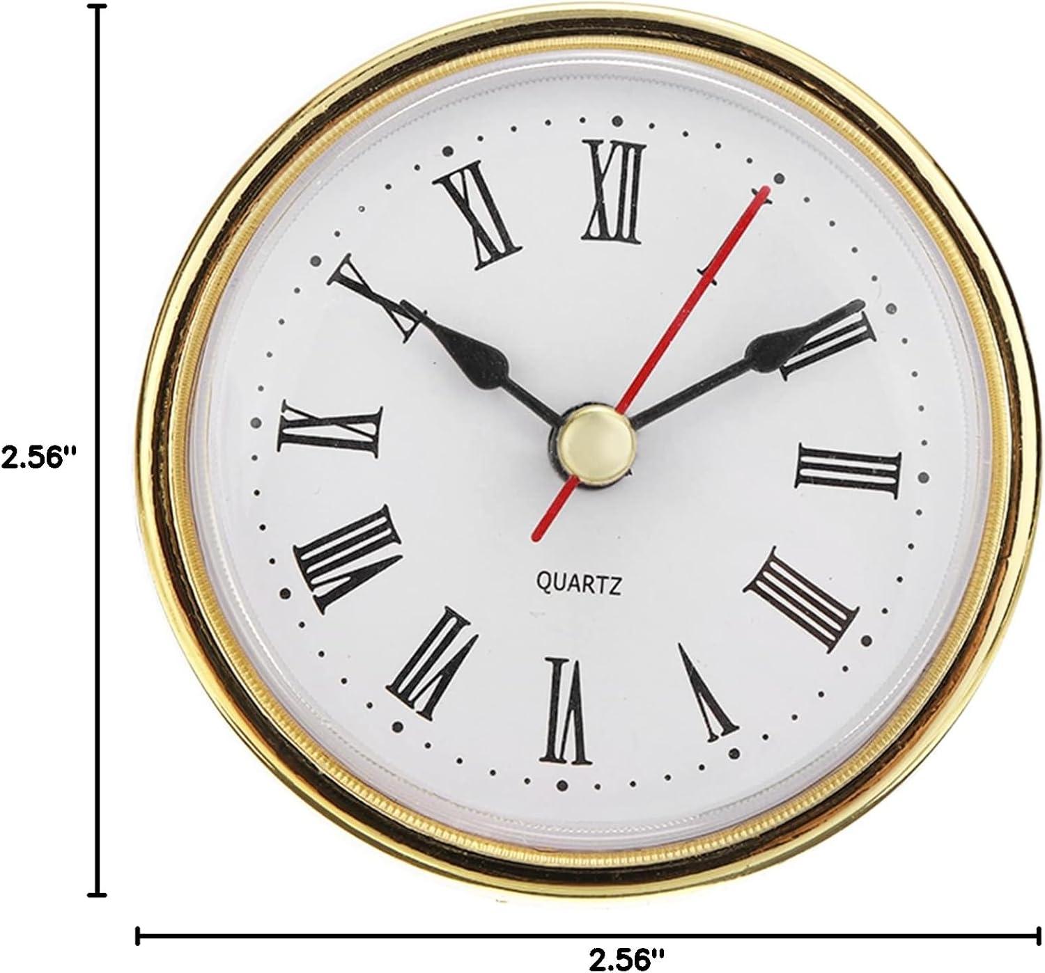 Classic Clock Craft Quartz Movement 2-1/2 (65mm) Round Clocks Head Insert Roman Number