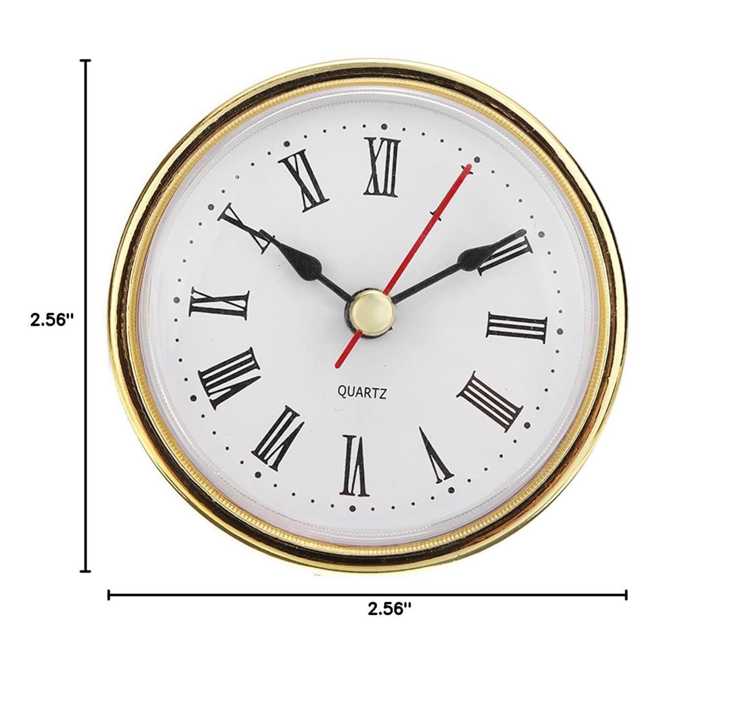 Classic Clock Craft Quartz Movement 2-1/2 (65mm) Round Clocks Head Insert Roman Number
