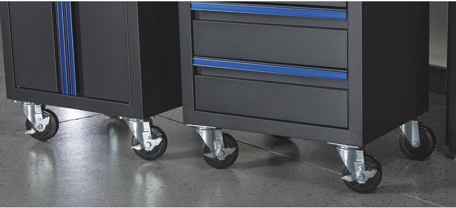 Strongway 6-Pc. Steel Garage Storage System with Drawers, Pegboard, Shelves, Tabletop, 2 Rolling Cabinets, 81.5in. x 75.7in.