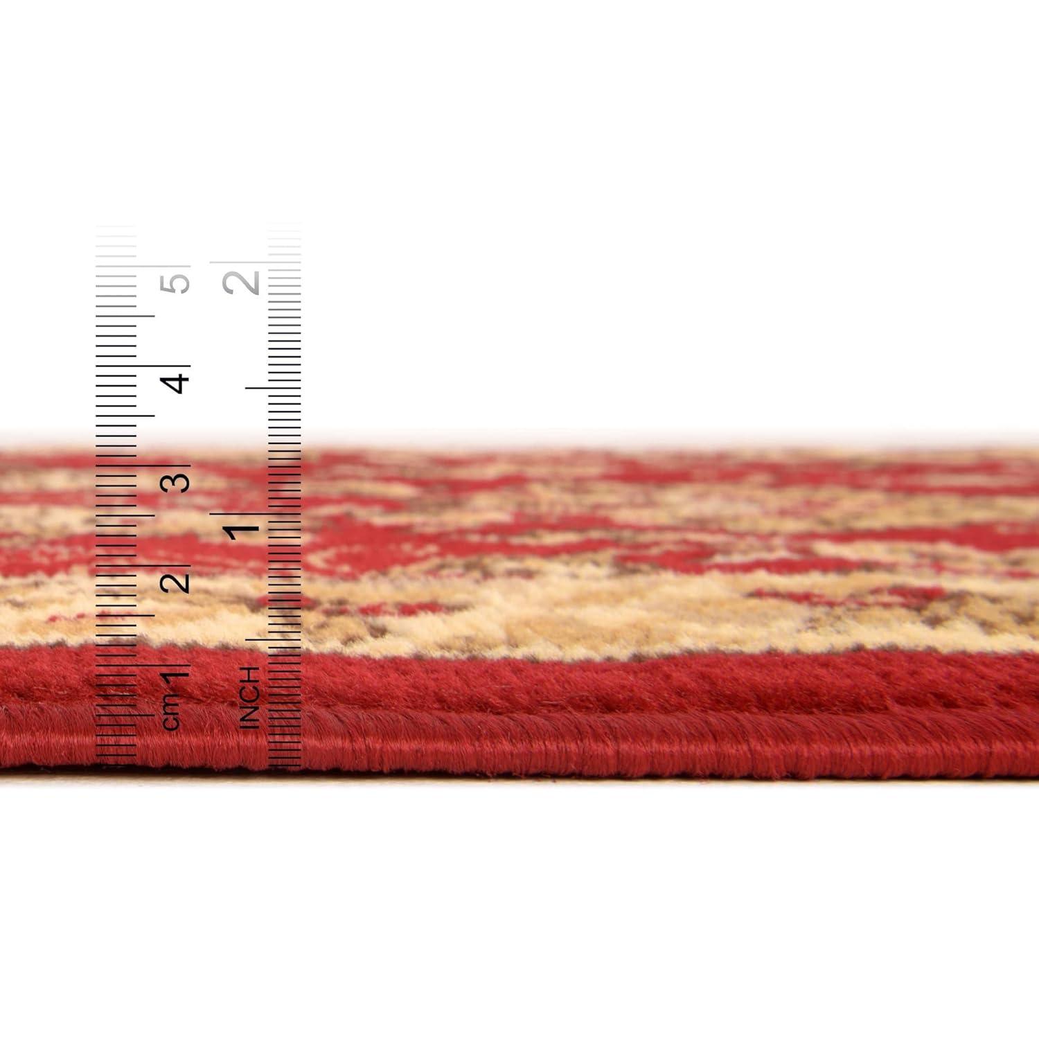 Unique Loom 6' 0 x 9' 0 Sialk Hill Washington Burgundy Area Rug