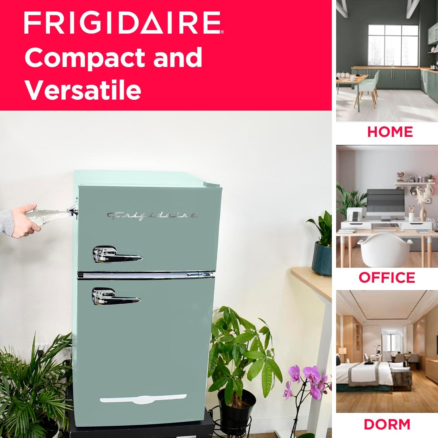 Frigidaire 3.2-Cu Ft. 2-Door Retro Compact Bar Fridge With Freezer And Side Bottle Opener