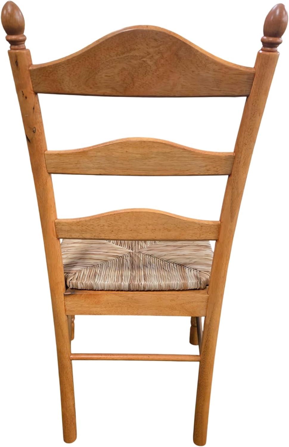 Carolina Living Aurora Rush Seat Dining Chair English Pine and Table: Woven, Ladder-Back, Wood Frame