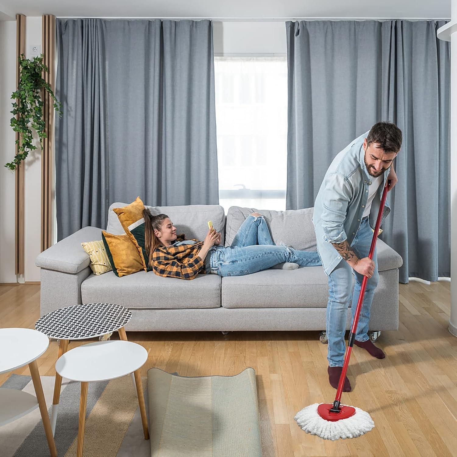 4 Pack Spin Mop Refill - Replacement Head Compatible with O Cedar, Microfiber Spin Mop Refills,clean the floor. Easy Floor Cleaning Mop Head Replacement - Bonison