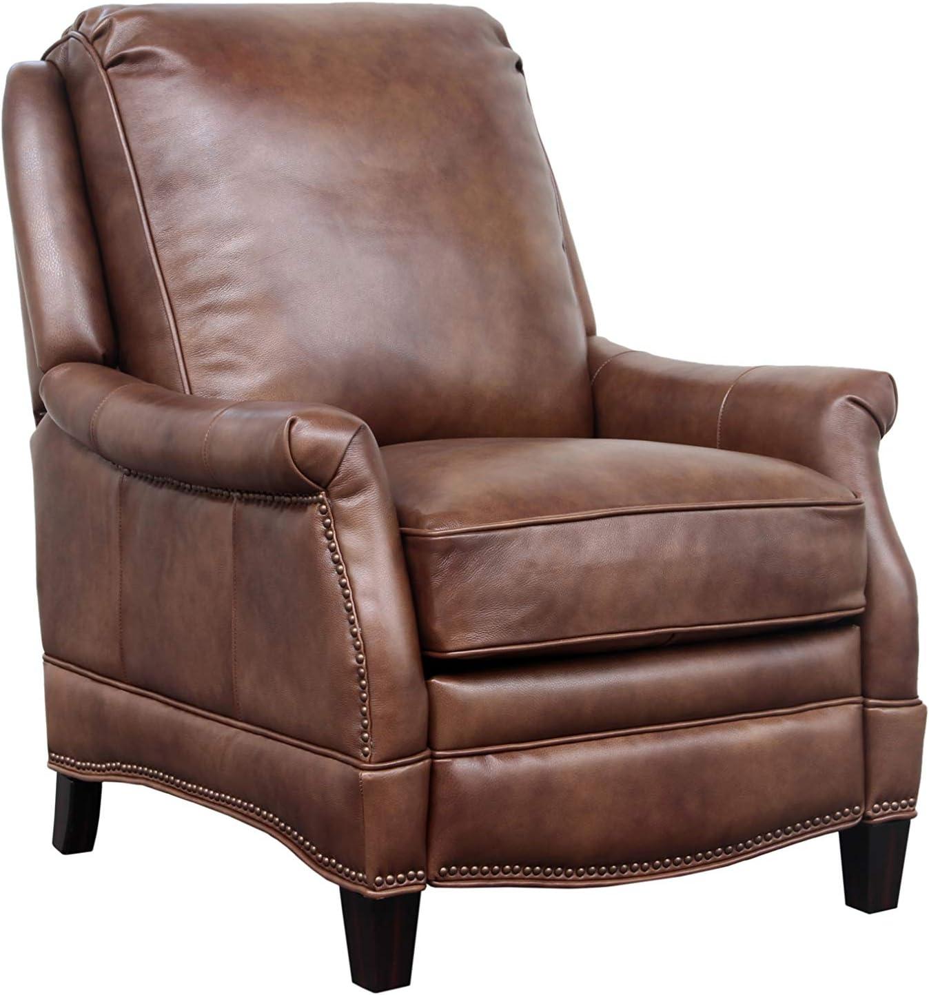 Ashebrooke Brown Leather Wood Transitional Recliner