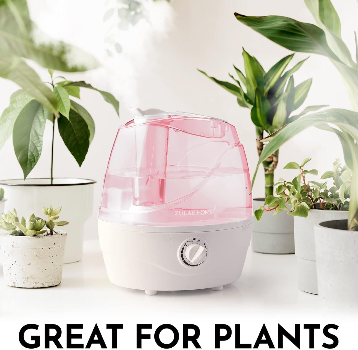 Zulay Kitchen Zulay Home Cool Mist Humidifiers For Bedroom (2.2L Water Tank) - Quiet Ultrasonic Humidifiers For Large Room With Auto Shutoff Feature - Air Humidifier For Plants, Nursery, Kids Room (Gray)