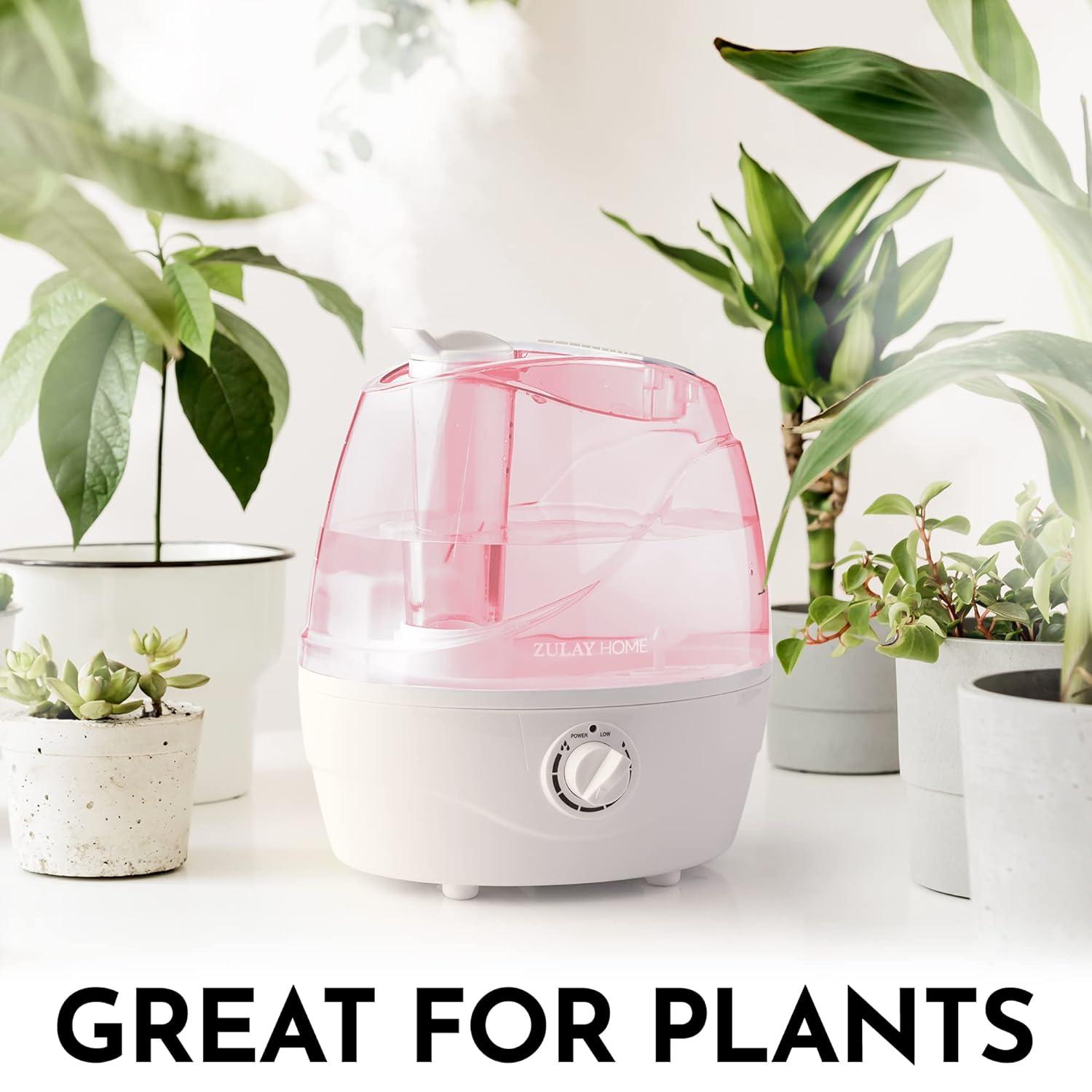 Zulay Kitchen Zulay Home Cool Mist Humidifiers For Bedroom (2.2L Water Tank) - Quiet Ultrasonic Humidifiers For Large Room With Auto Shutoff Feature - Air Humidifier For Plants, Nursery, Kids Room (Gray)