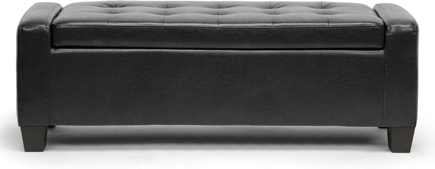 Manchester Ottoman Black - Baxton Studio