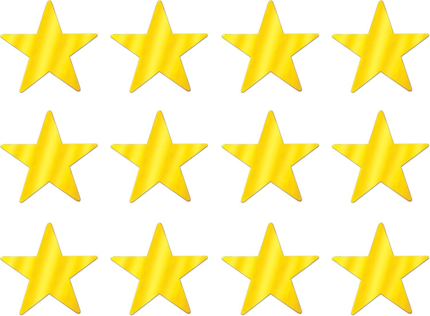 Beistle 3 3/4" Metallic Star Cutouts Gold 84/Pack (57027-GD)