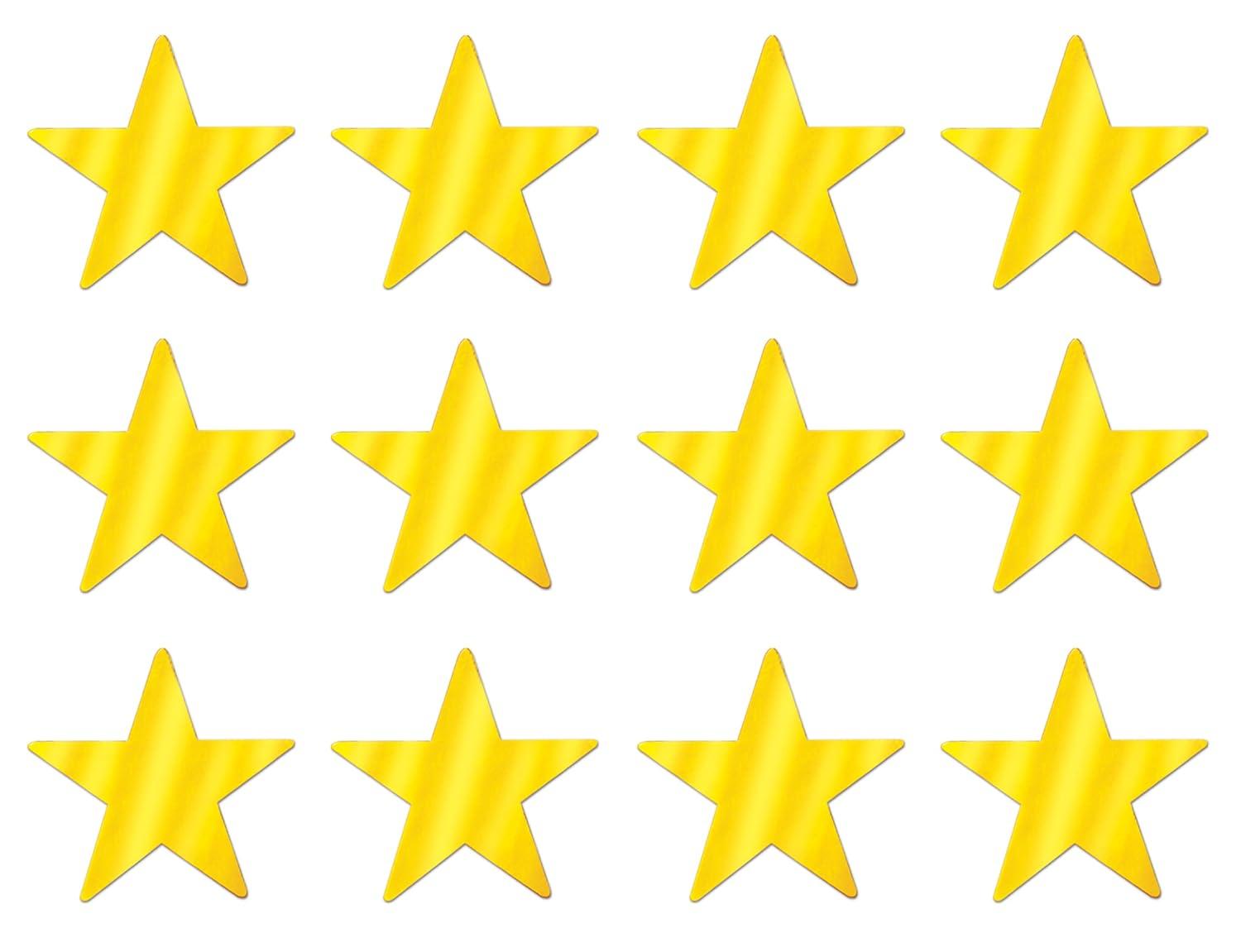 Beistle 3 3/4" Metallic Star Cutouts Gold 84/Pack (57027-GD)