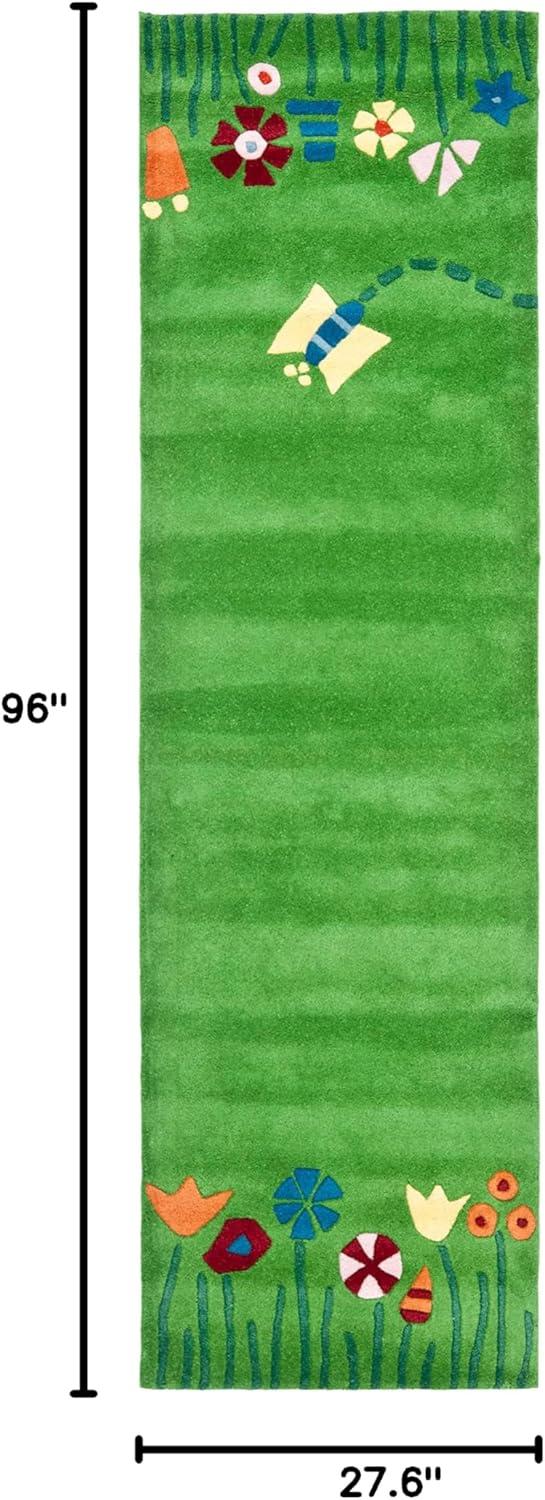 SAFAVIEH Kids Topher Play Grass Runner Rug, Green/Multi, 2'3" x 8'