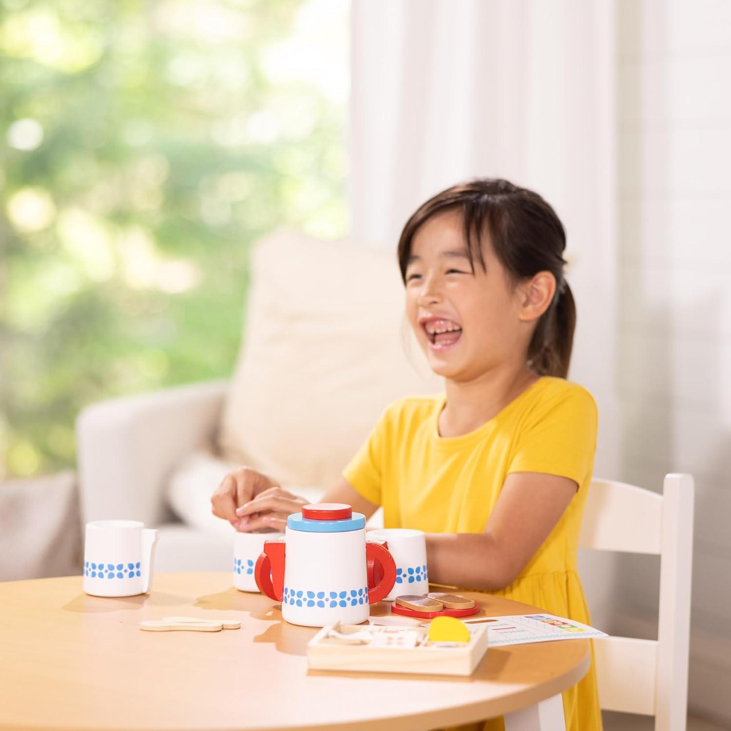 Melissa & Doug 22 Piece Wooden Steep and Serve Tea Set