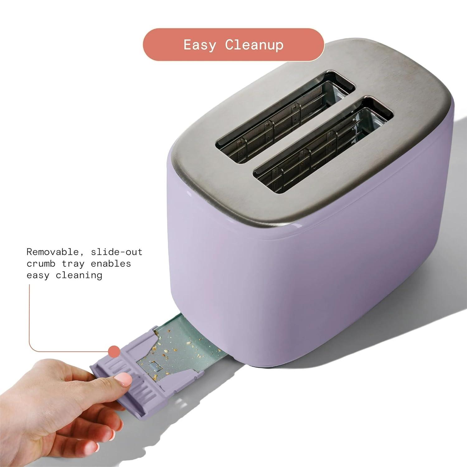 Beautiful 2 Slice Toaster with Touch-Activated Display, Lavender by Drew Barrymore