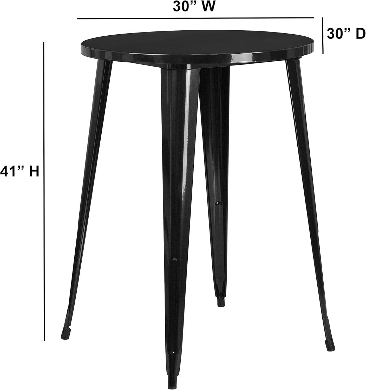 Emma and Oliver Commercial Grade 30" Round Yellow Metal Indoor-Outdoor Bar Height Table