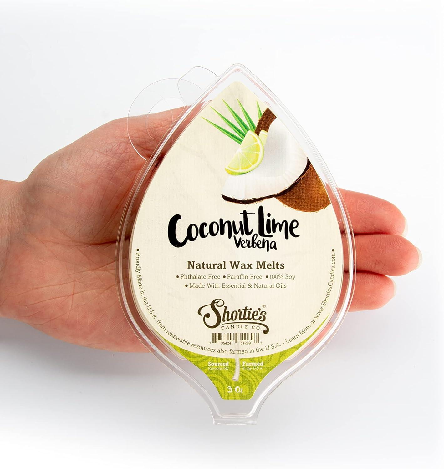 Coconut Lime Verbena Soy Wax Melts - All Natural + Essential Oils + Phthalate Free - Shortie