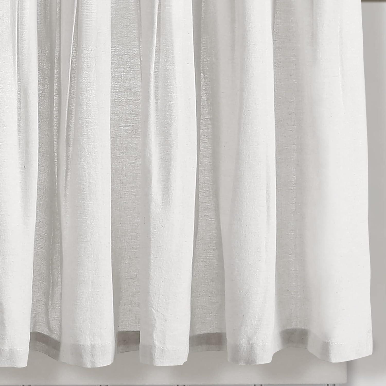 Lush Decor Linen Button Cotton Blend Tailored 29'' W Cafe Curtain (Set of 2)