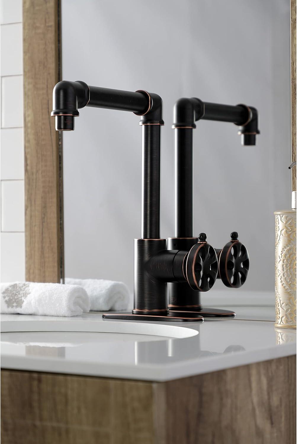 Kingston Brass Belknap Single-Handle 1-Hole Deck Mount Bathroom Faucet with Push Pop-Up